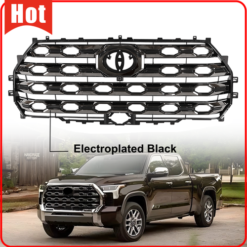 Front Bumper Grill Electroplated Black for Toyota Tundra Platinum 2022-2024