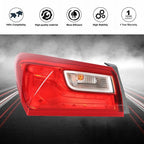 Driver Left Side Tail Light Lamp Red Outer Replace For 2016-2021 Chevy Malibu