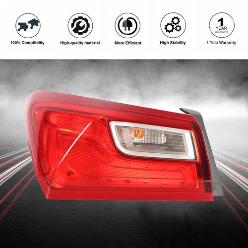 Driver Left Side Tail Light Lamp Red Outer Replace For 2016-2021 Chevy Malibu