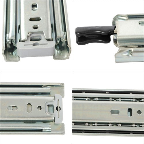 1 Pair of 24In Locking Drawer Slides Full Extension & Lock 150 lb Load Capacity