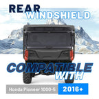 Rear Smoke Windshield for Honda Pioneer 1000-5 2016 2017 18 UTV Install Kit