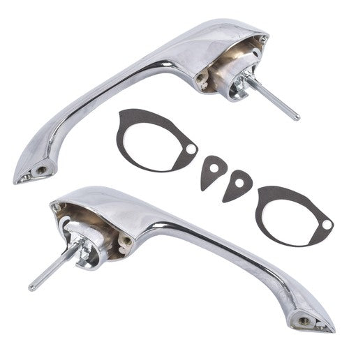 2x Chrome Exterior Door Handles Fits for Chevy Camaro Pontiac Firebird 1967-1969
