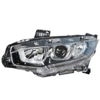 Headlight Assembly Halogen Chrome Clear Driver LH Side For Honda Civic 2016-2020