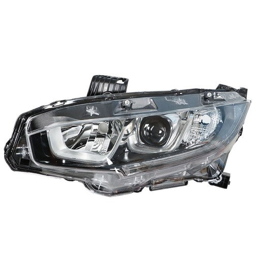 Headlight Assembly Halogen Chrome Clear Driver LH Side For Honda Civic 2016-2020