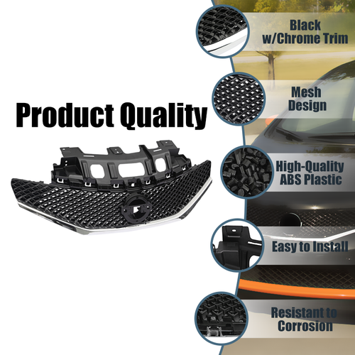 6pcs Front Bumper Upper Lower Grille Fog Lights for 2015-2016 for Nissan Note