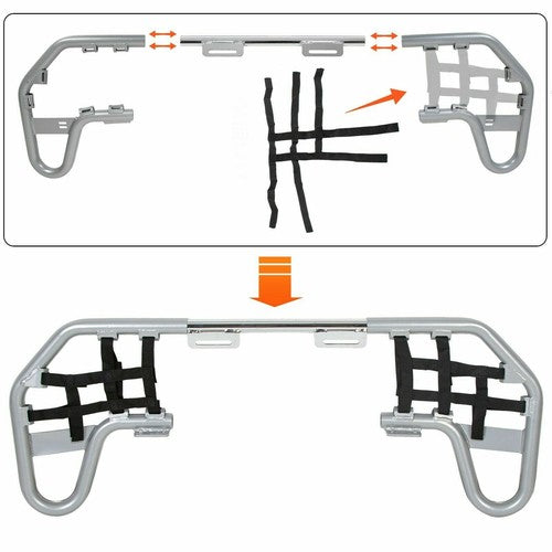 Pair of Nerf Bars Silver bar Black nets Aluminum For Honda TRX 250EX 250X 01-24