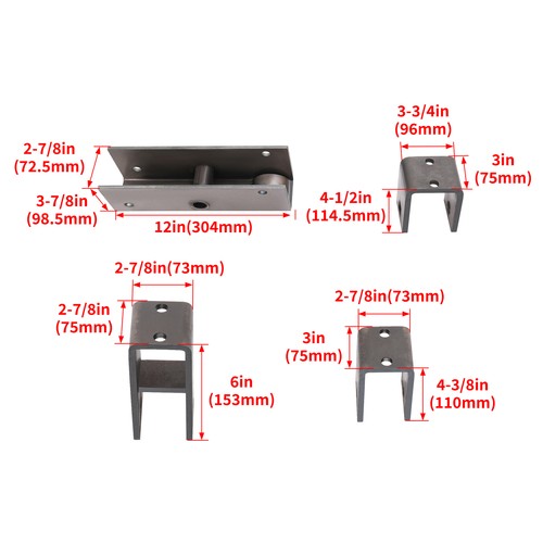 Steel Tandem Axle Slipper Spring Trailer Hanger Kit for 2 Inch Wide Slipper Spring