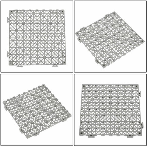 55PCS 12 x 12in Interlocking Drainage Floor Tiles Modular Interlocking Tile Gray