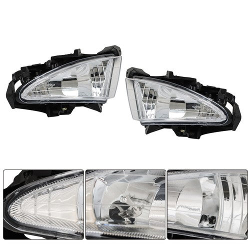 Switch Bulbs Bezel Wire Harness Black Fog Light Kit For 07-10 Hyundai Elantra