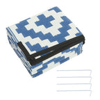 Outdoor Plastic Straw Rug For Camping Outdoor Carpet 5x9FT Navy Blue White