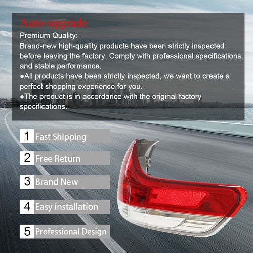 Tail Light Brake Lamp Outer Red For Toyota Sienna 2011-2014 Right Passenger Side