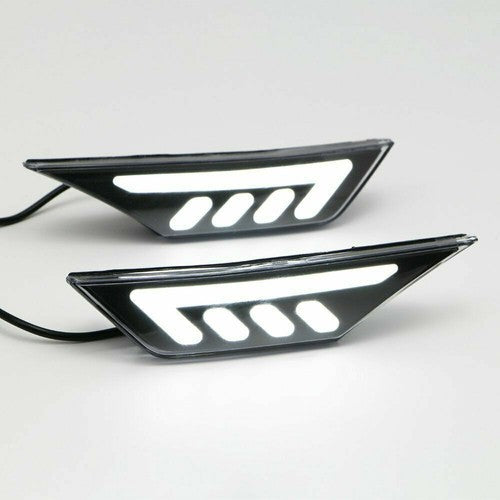 Black LED Front Bumper Side Marker Light Turn Signal For 2016-2021 Honda Civic