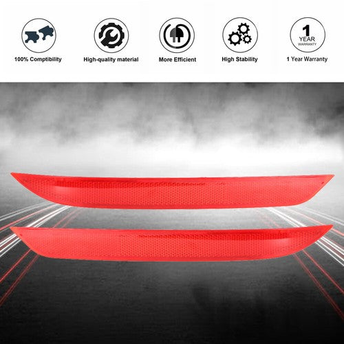 2PCS Rear Bumper Reflector Tail Set Left&Right RED For 2016-2017 Honda Accord