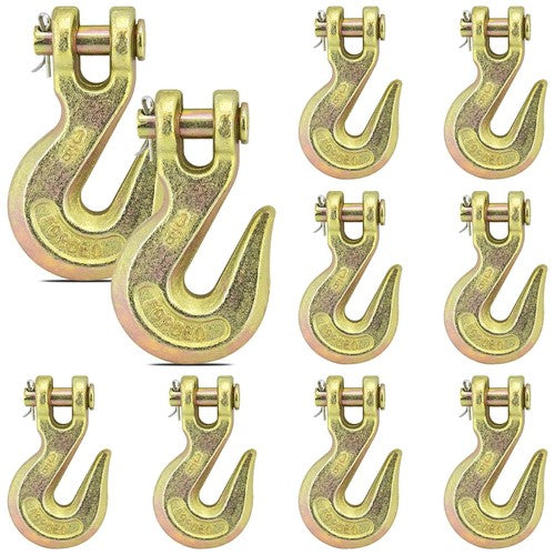 10 Pack G70 3/8" Clevis Grab Hooks Tow Chain Hook Flatbed Truck Trailer Tie Down