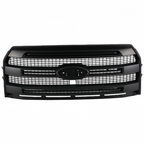 Front Upper Grille for Ford F-150 Platinum 2015-2017 Camera Hole Matte Black