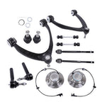 For Sierra 1500 2WD Front Wheel Bearing Hubs Control Arms Suspension Kit 12pc