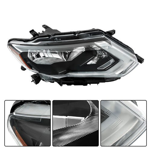 Headlight Replacement For Nissan Rogue 2017 2018 2019 Right Side Chrome Housing