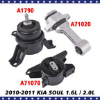Engine Trans w/o Bracket & Torque Strut Mount 3PCS for Kia Soul 1.6L 2.0L 10-11