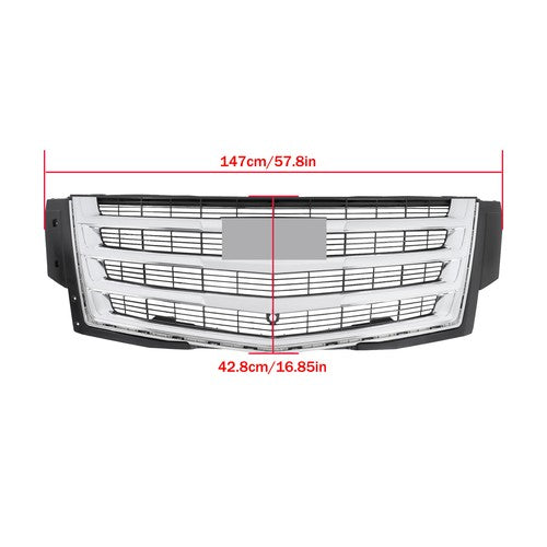 Front Bumper Grille Plastic Chrome Fit For Cadillac Escalade 2015-2020