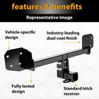 Class 3 Black Trailer Tow Hitch 2 Inch Receiver For Subaru Outback Sport Wagon 10-19