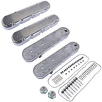2Pcs Aluminum finned Valve Covers w/ Coil Mounts 241-181 For Chevy LS - Polished