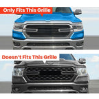 Gloss Black Grille Cover Overlay Trim for Dodge Ram 1500 2019 to 2023