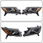 Pair Headlights Assembly Set For Nissan Pathfinder 2017-2020 Halogen W/LED DRL