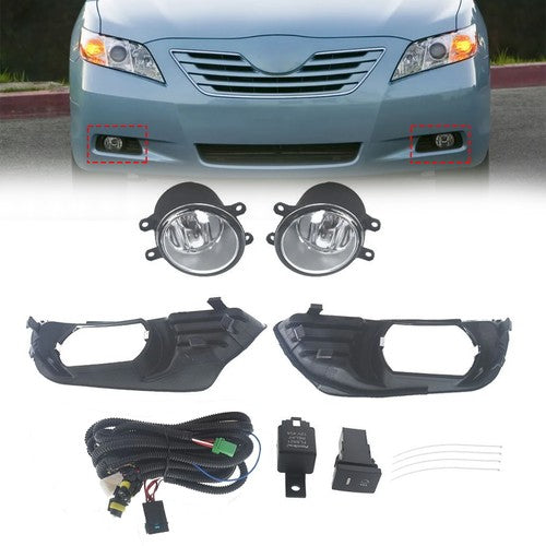 Front Bumper Clear Halogen Fog Lights Lamps Pair for 2007 2008 2009 Toyota Camry