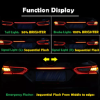 LED Dynamic Rear Red Lens Turn Signal Tail Light for Toyota Camry 2018-2024