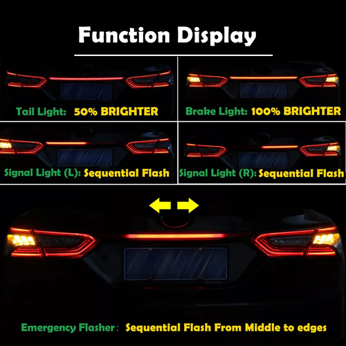 LED Dynamic Rear Red Lens Turn Signal Tail Light for Toyota Camry 2018-2024