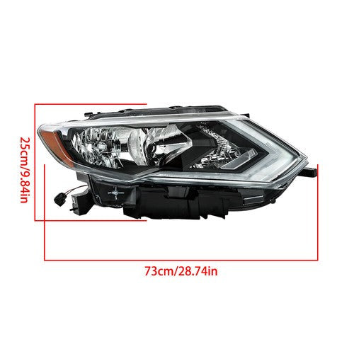 Headlight Replacement For Nissan Rogue 2017 2018 2019 Right Side Chrome Housing