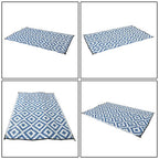 Navy Blue White 5x9FT Waterproof Foldable Plastic For Camping Outdoor Carpet