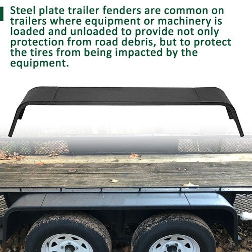 13"-15" Tires Steel Diamond Tread Plate Tandem Axle Trailer Fenders 10"x72"x13"