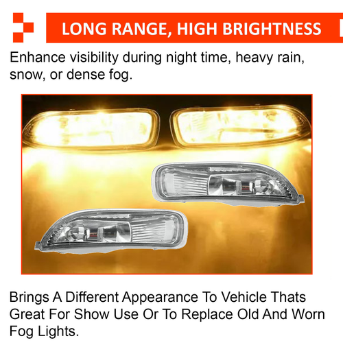 Halogen Driving Fog Lights Lamps w/Switch Wiring for 2003 2004 Toyota Corolla