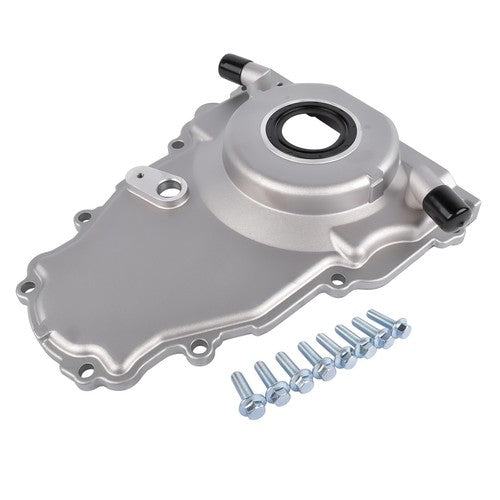 Timing Cover with 10AN Twin Turbo Oil Drain Fittings for LS Gen IV GM LS 6.2L