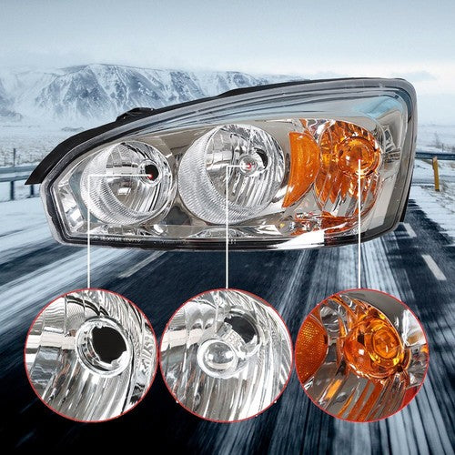 Pair Set For Chevy Malibu 2004-2008 Headlight Replacement Halogen Clear Lens L+R
