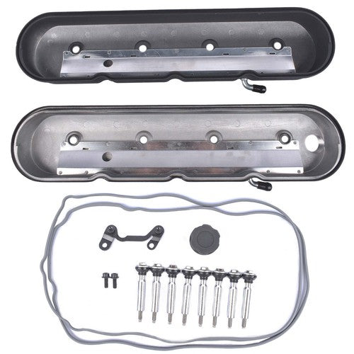 GM LS Black Cast Aluminum Valve Covers w/Coil Mounts For LS1 LS2 LS3 5.3 6.0 6.2