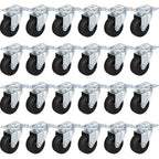 2" Swivel Caster Wheels Rubber Base & Top Plate Bearing Heavy Duty 24 Pack