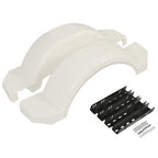 2 Single Axle Trailer Fenders w/ Top Step For 13" Wheels Tires Skirt Boat White