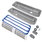 Finned Polished Aluminum Center Bolt Short Valve Covers For SBC 350 5.7 5.0 V8