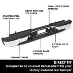 Complete Chrome Rear Bumper for 1999-2007 Chevy Silverado GMC Sierra 1500 2500