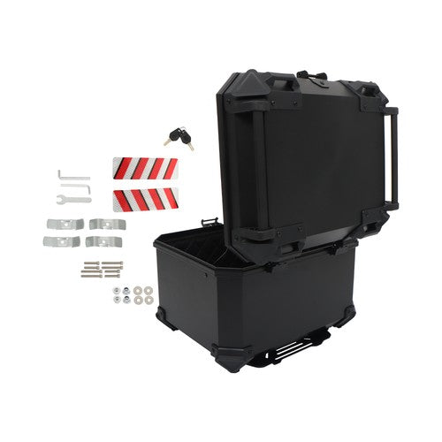 45L Motorcycle Rear Tour Box Top Case with Security Lock Helmet Case Waterproof