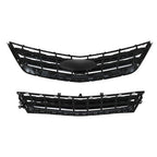 2PCS Black Front Upper & Lower Grille For Chevrolet Impala 2014-2020 Chrome New