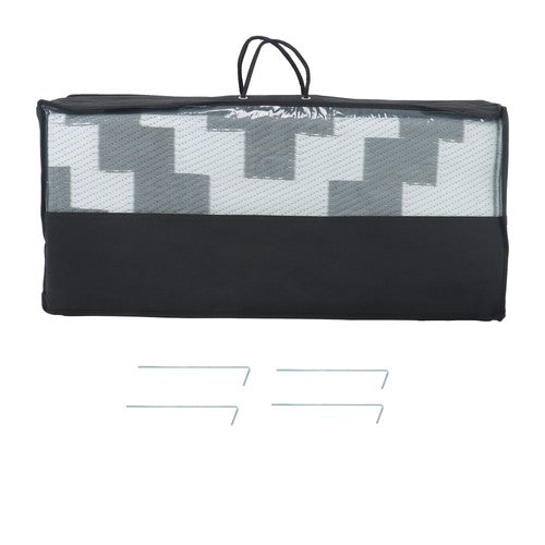 9x12ft Outdoor Plastic Straw Rug For Camping Outdoor Carpet RV Mat Gray & White