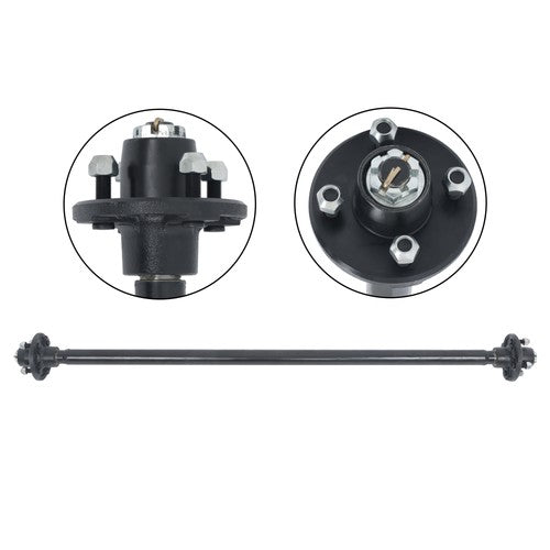 Trailer Axle (with U-Bolt Kit) Fit For 2000lbs 4 lug-4" Idler 58" Hub Face