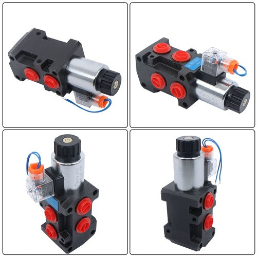 13GPM Hydraulic Adjustable Variable Flow Control Valve 6 Port 12V DC