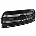 Front Upper Grille for Ford F-150 Platinum 2015-2017 Camera Hole Matte Black
