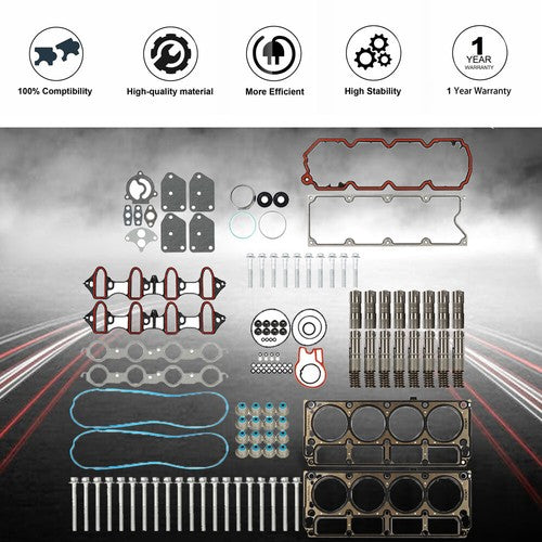 Head Gasket Set Bolts Lifters For GMC Buick Cadillac Chevrolet Tahoe Silverado