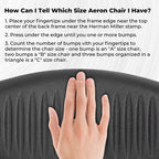Black Lumbar Pad Support for Herman Miller Classic Aeron Chair Size B Medium