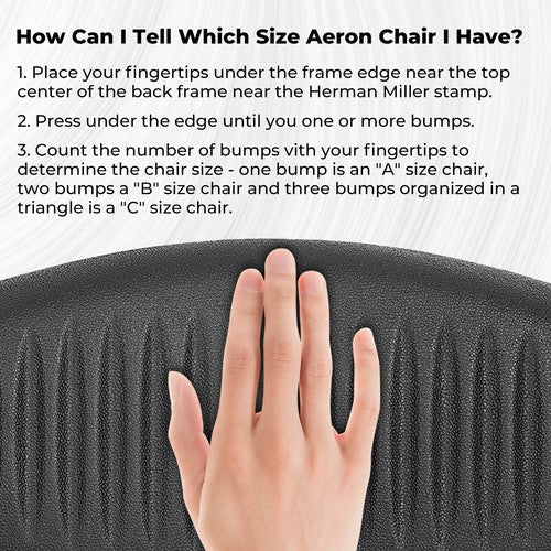 Black Lumbar Pad Support for Herman Miller Classic Aeron Chair Size B Medium